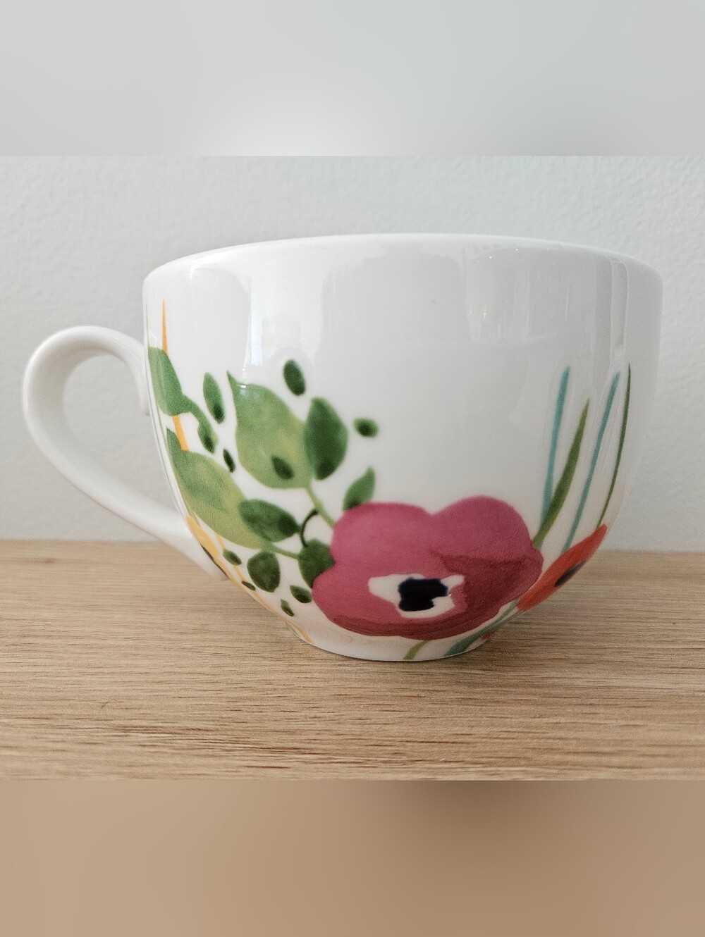 Anthropologie Verdant Acres Floral Mug